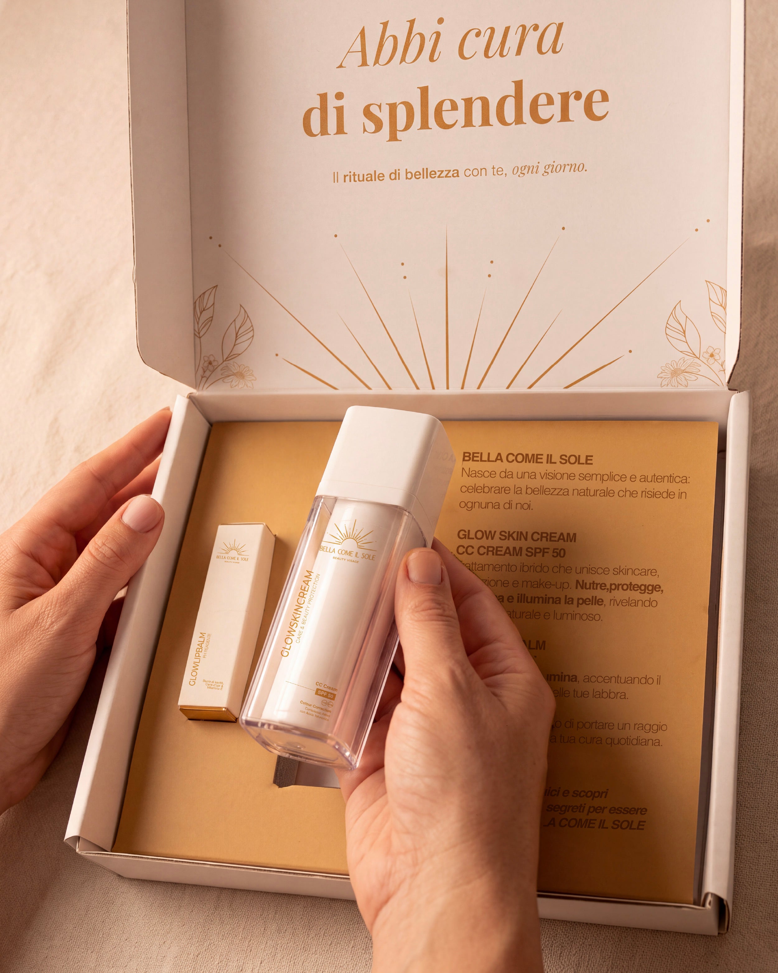 Glow Box ambientata in una luce mediterranea